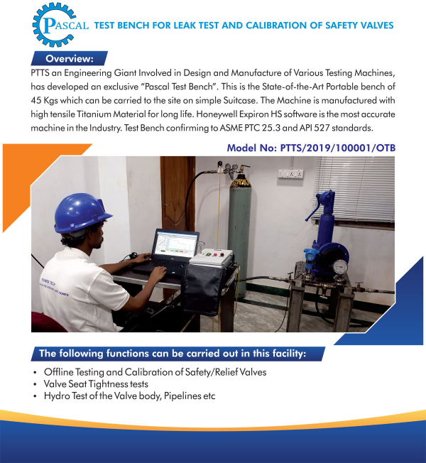 Portable Pascal test bench setup with SCADA laptop