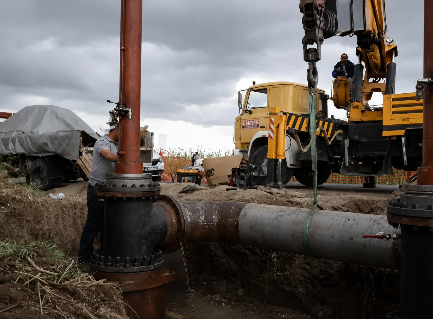 Industrial hot tapping procedure on a pressurized pipeline