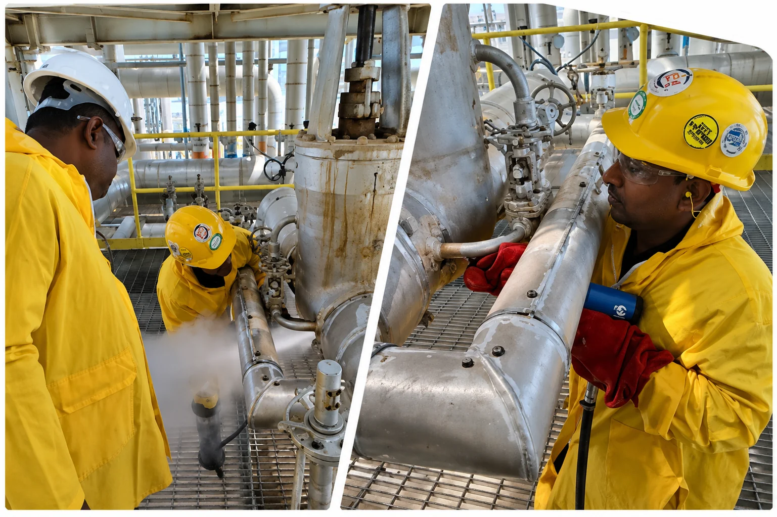 Online leak sealing team in action